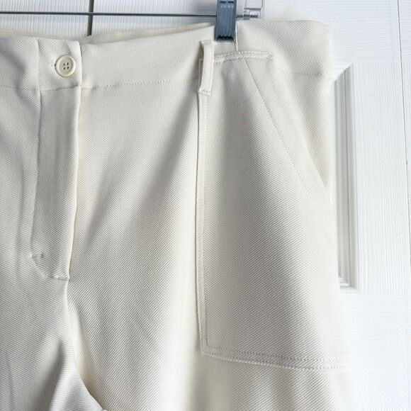 Max Studio London Wide Leg Culotte Pants XL Off White Stretch Pull On Minimalist - Picture 4 of 12